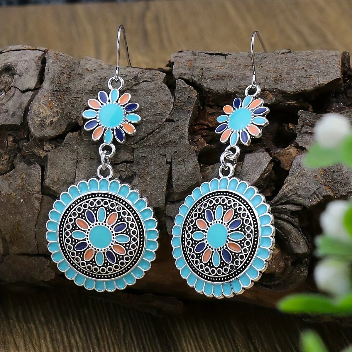 Multicolor Daisy Shaped Earrings Boho Vacation Style Casual Accessories Suitable For Daily Party Holiday Wear Gifts