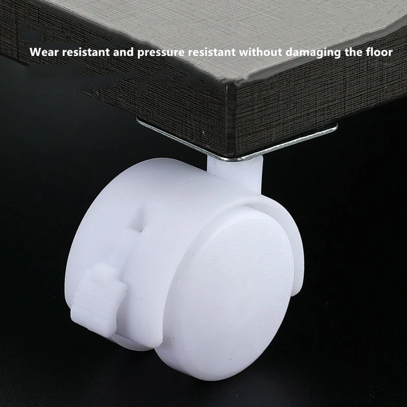 4 Pcs/Lot White 1.5 Inch Flat/Straight /Screw Universal Wheel Storage Rack Table Furniture Pulley Cabinet Display Crib Caster