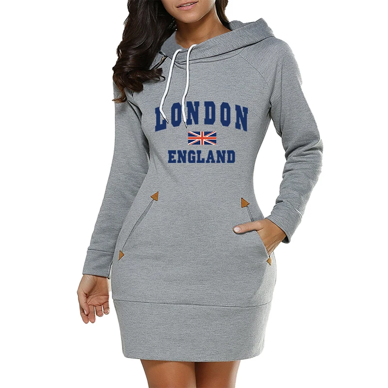 

Fashion Casual Daily Simplicity Dresses Comfortable Slim Fit Pocket Long Sleeves Hoodies Womens Sweatshirts Collar Zipper Design