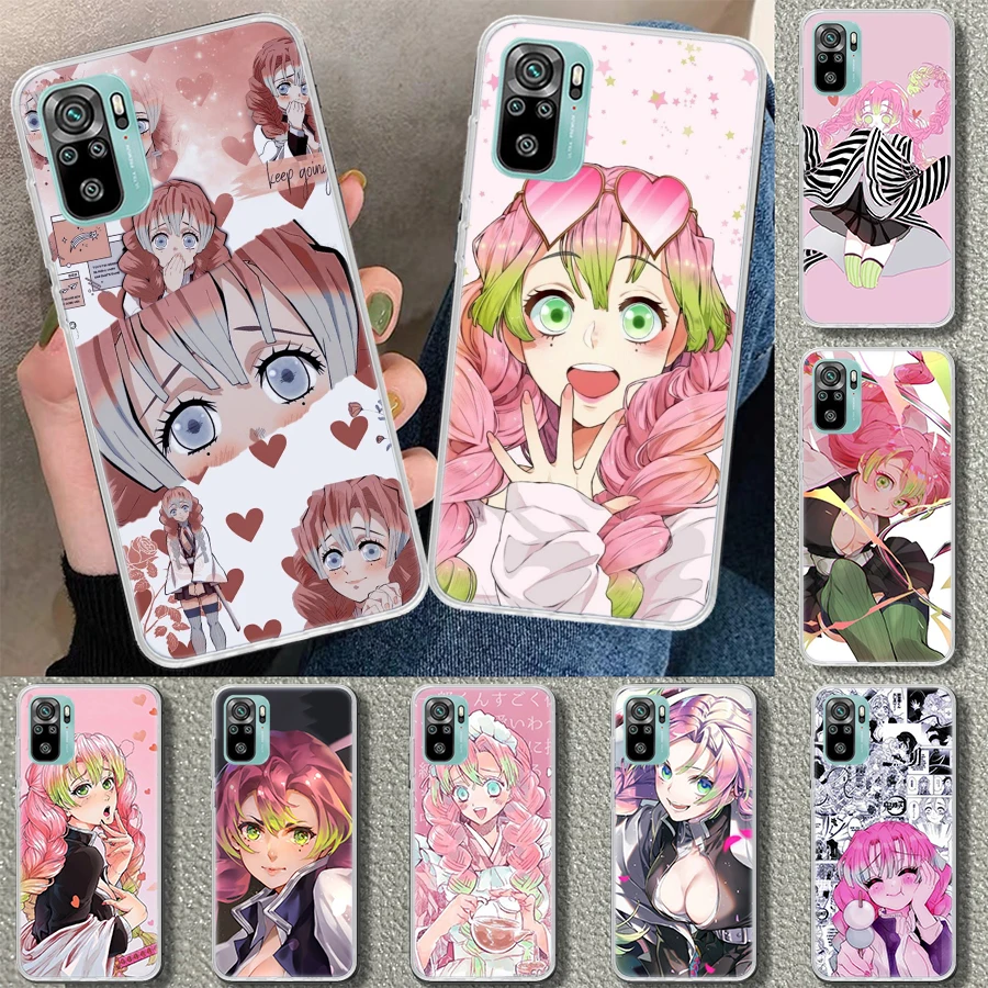 Mitsuri Kanroji Kimetsu keine Yaiba Handy hülle Abdeckung für Xiaomi Redmi Note 12 11 11s 11t 11e 10 10s 9 Pro plus 9s 9t 8 8t 7 drucken