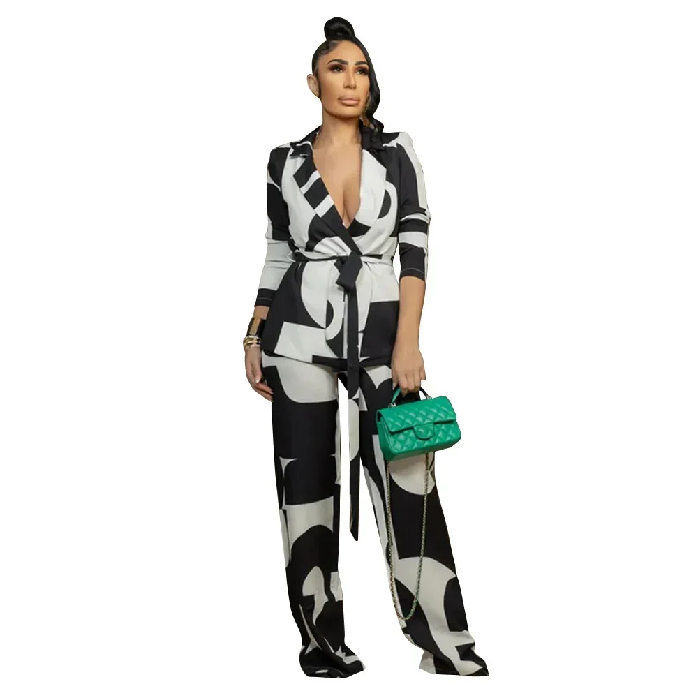 2 peça conjuntos femininos dashiki africano 2024 nova chegada outono inverno conjuntos de correspondência duas peças conjuntos calças superiores ternos roupas