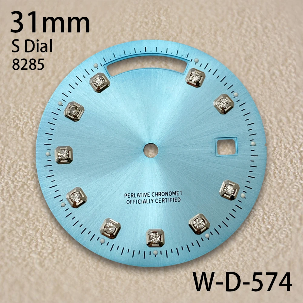 31mm S Logo Dial Day And Date Diamond Sunray Dial Suitable For 8285 Movement High Quality Watch Modification Accessories