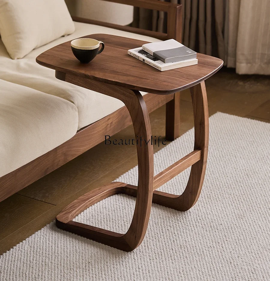 

*North American black walnut sofa edge few household solid wood small coffee table movable