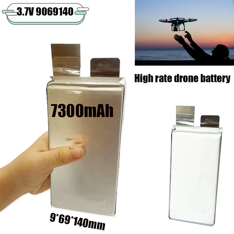 Batteria per aerei modello Drone di alta qualità 30C scarica 9069140 3.7V 7300mAh adatta per droni, modelli di navi, modelli di auto,