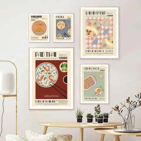 Modernt kök Matlagning Rolig Utsökt Mat Posters Burrito Pho Estetisk Canvastavla Väggkonst Bild Rumsinredning 10 best sales pho - №3