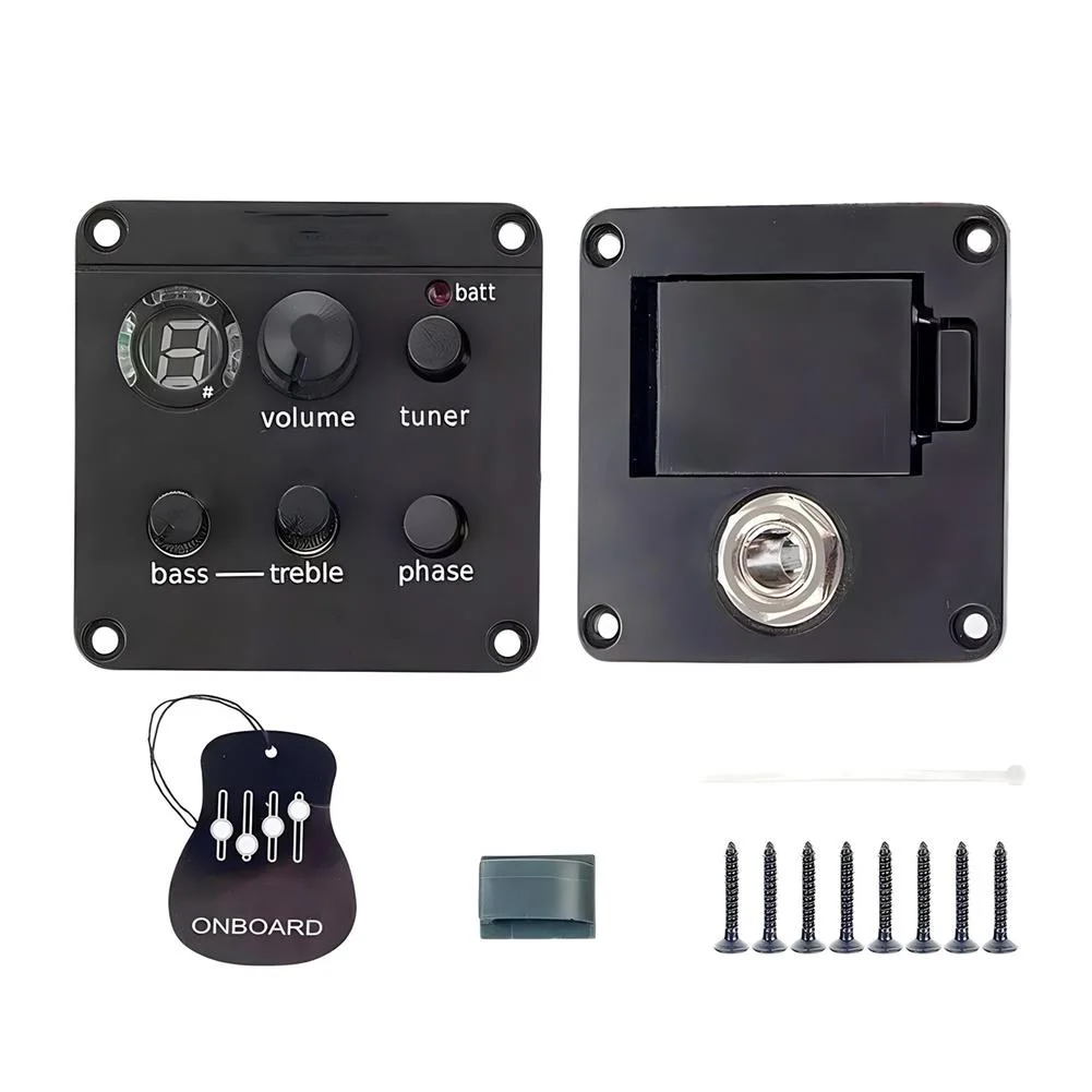 

EQ Electrical Box Equalizers Volume Control Guitar Pickup Preamp System Piezo Pickup Tuner for Classical Ukulele Acoustic Guitar