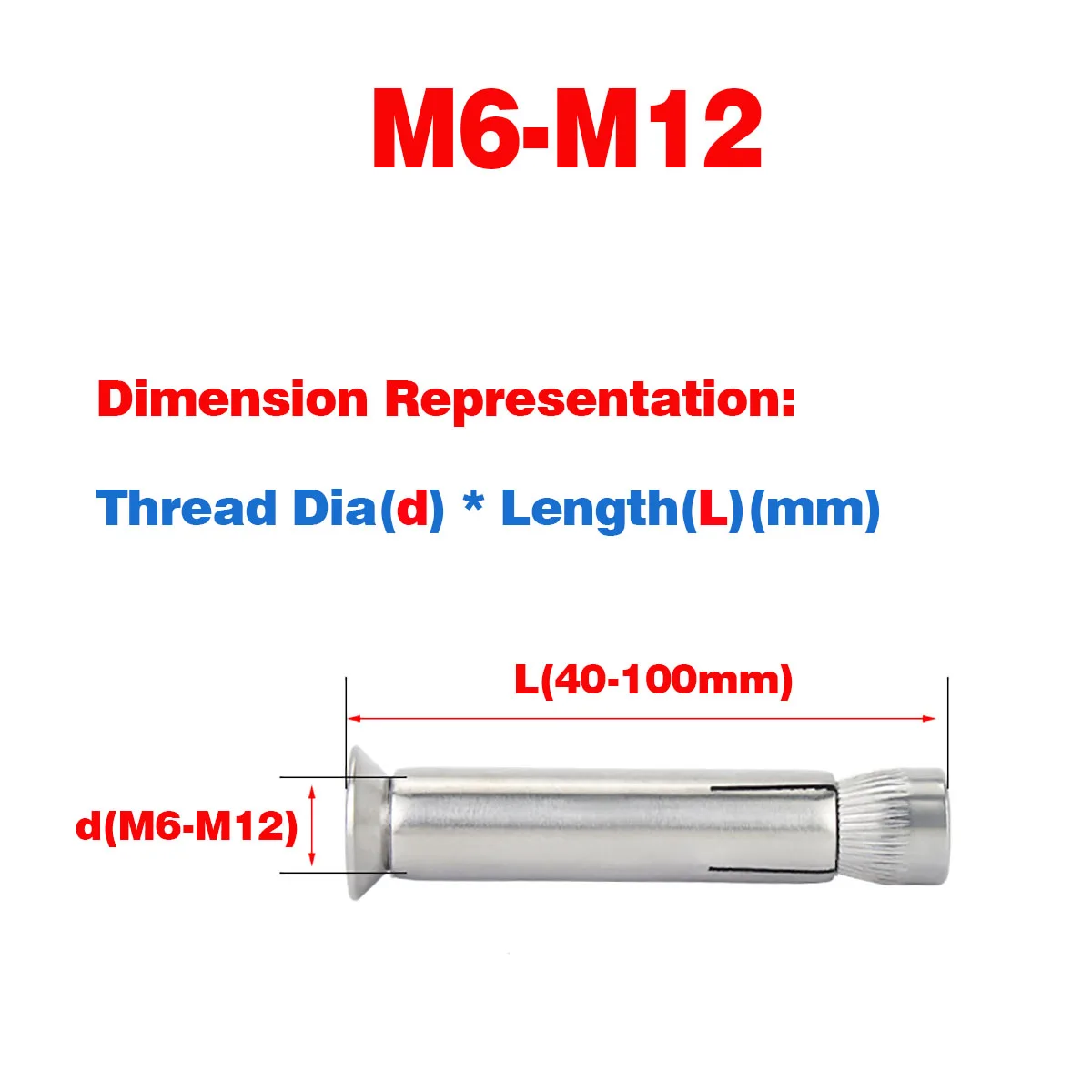 

304 Stainless Steel Built-In Expansion Screw / Countersunk Hexagon Socket Expansion Bolt