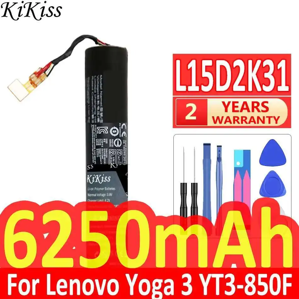 

6250 мАч L15D2K31 надежная замена для Lenovo Yoga 3-850M Yt3-850F YT3-850 YT3-850M YT3-850L серия батарея планшетного ПК