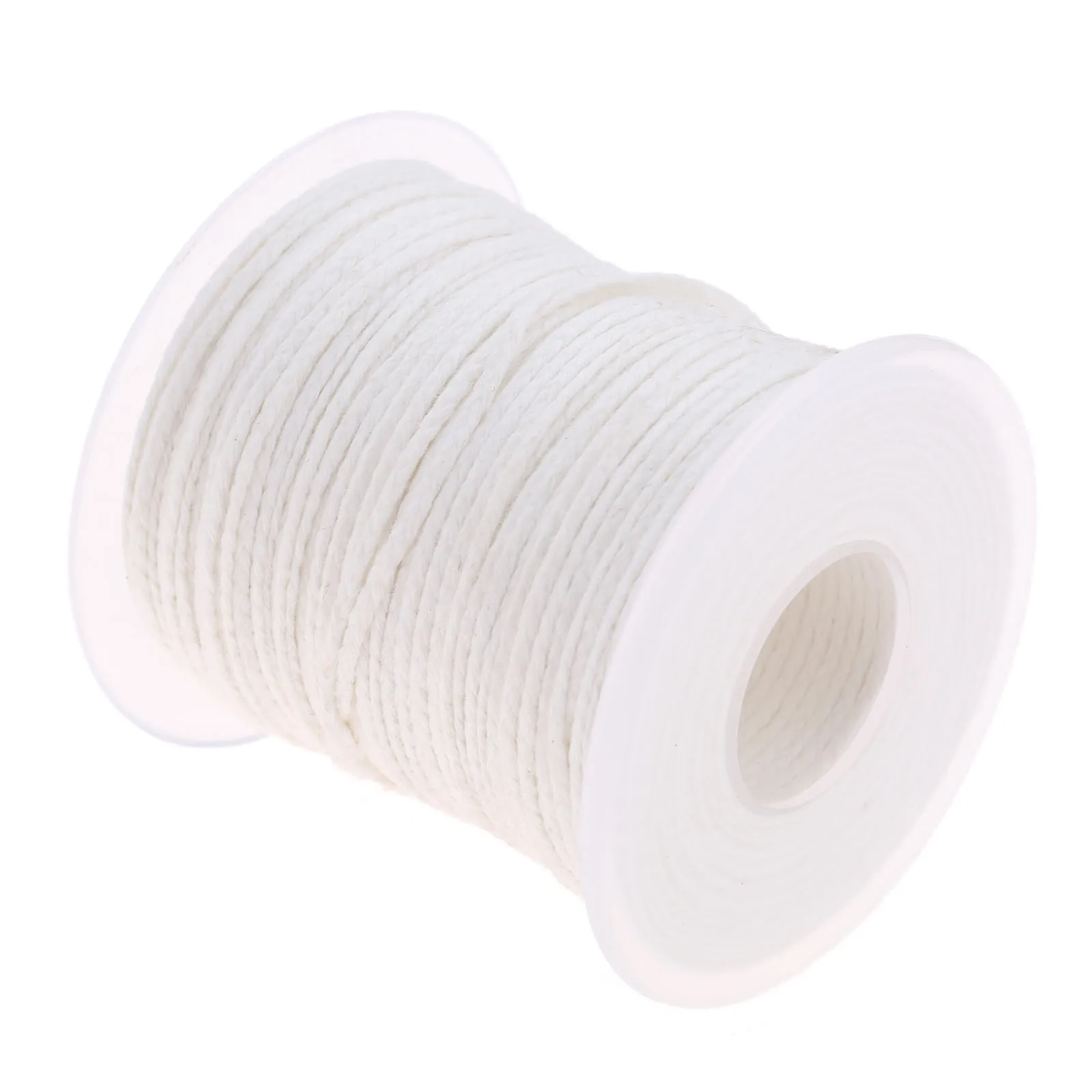 1pc 61m/200ft*2mm Spool Candle Wick Core Unwaxed Cotton Square Braid Design Candles Making Handmade DIY Craft White Roll Supply