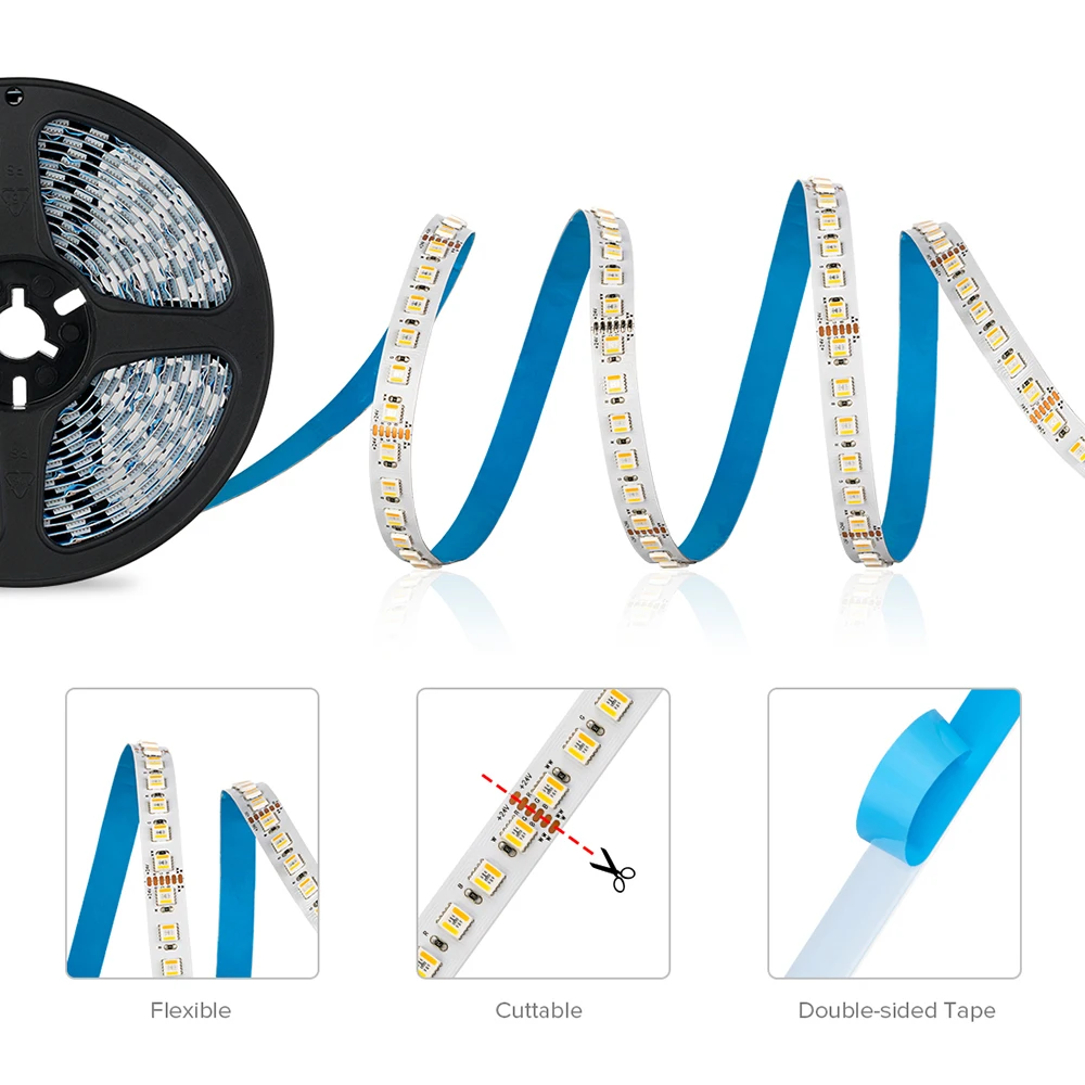 5050 SMD RGBCCT 5 Colors in 1 Led Strip IP30 IP65 IP67 Waterproof 24V 96Leds/M White/Red/Blue/Green/RGB Led Tape Room Decor