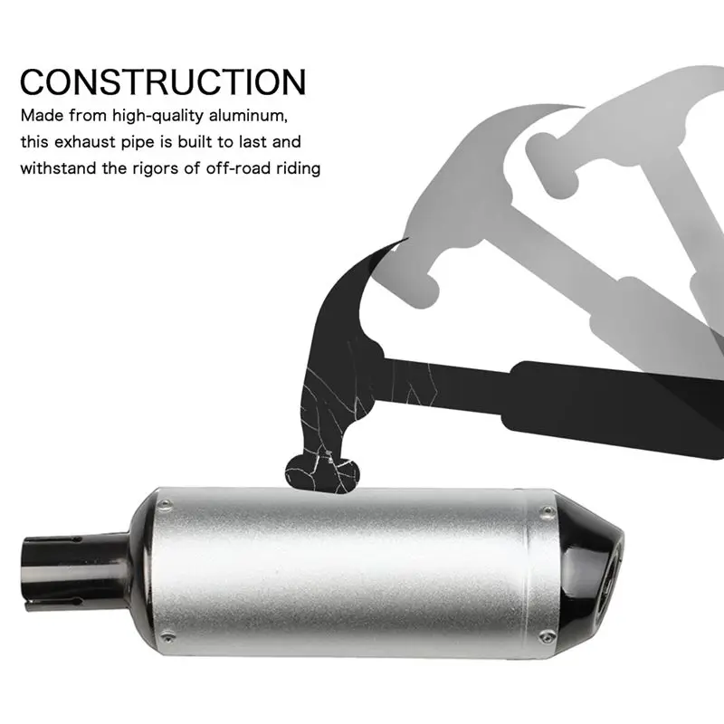 Practical For Universal Motorcycle Muffler Systems 28Mm Exhaust Pipe For 110Cc-160Cc Motorbikes Dirt Pit Bike ATV Scoot