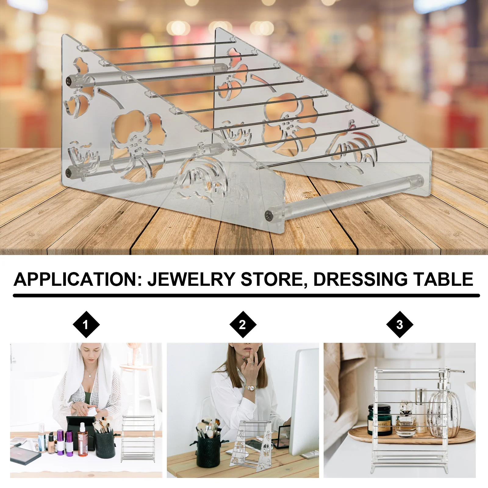 1Pcs Acrylic Jewelry Display Organizer 8 Tiers Rack Clear Holder for Bracelets Charms Beads Creative Jewelry Display Stand