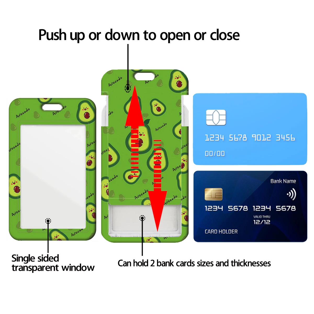 الأفوكادو شارة حامل سلسلة مفاتيح قصيرة الرجال معرف حاملي بطاقات الائتمان الأخضر الرقبة حزام تمرير شنق حبل الوهق الاعتماد الملحقات #5