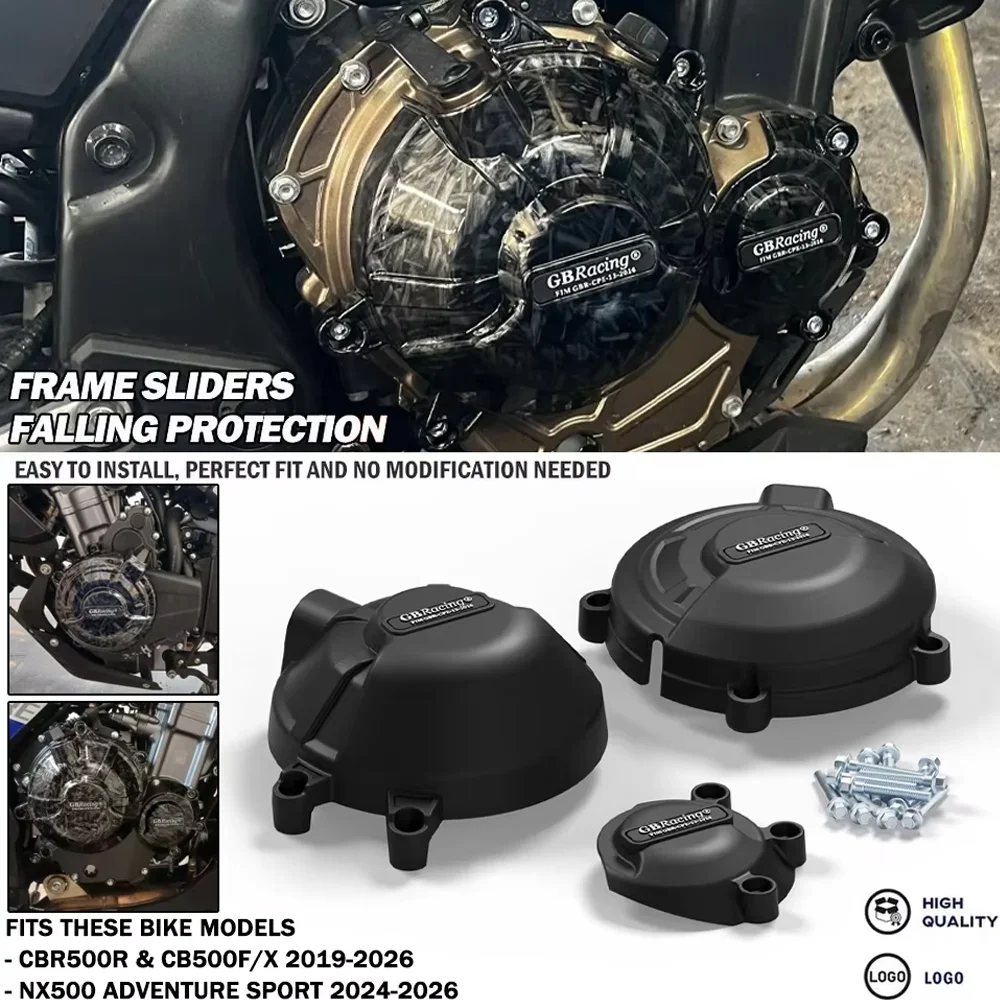 Engine Cover Protection Motorcycle For CBR500R & CB500F/X 2019-2026 Secondary Engine Cover Set NX500 ADVENTURE SPORT 2024-2026