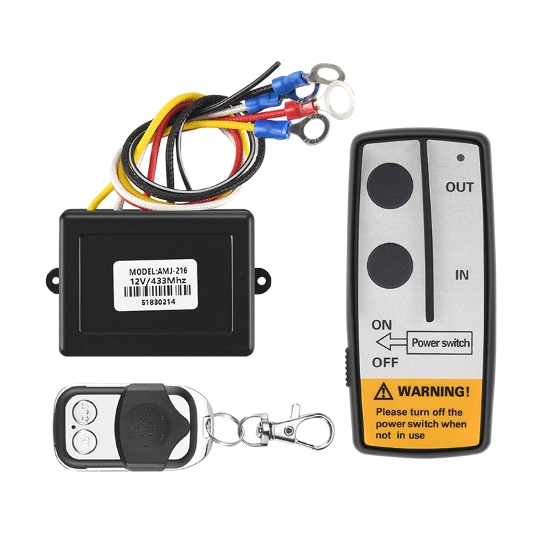 12V 12Volt 50Ft Winch Wireless Remote Control Set For Truck Jeep ATV Warn Ramsey