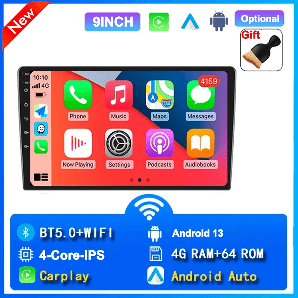 7/9/10 ''2 Din Android 13 auto Autoradio 64G Multimedia Video Universele Stereo Carplay gps Voor Volkswagen Nissan Hyundai Kia speelgoed