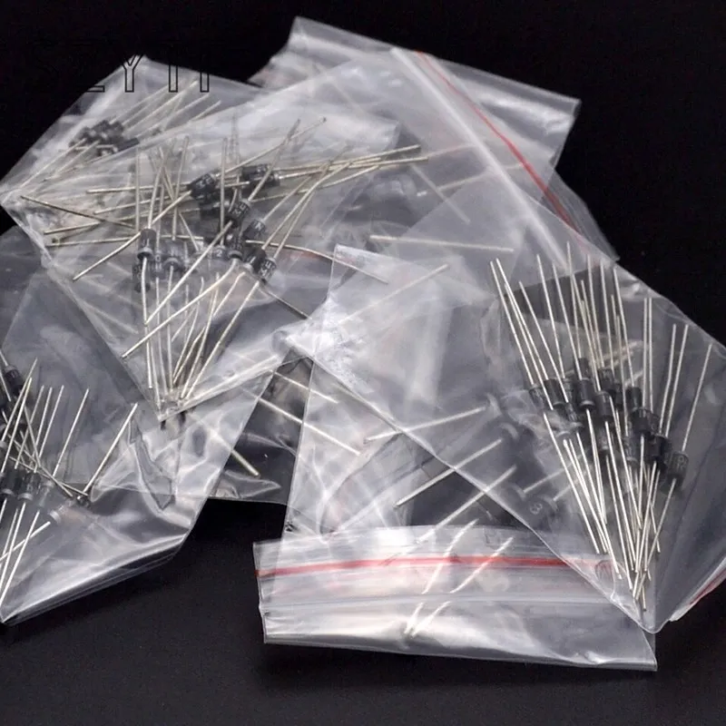 50pcs 1N5408 1N4007 1N5819 FR107 1N4001 1N5817 1N5399 6A10 10A10 FR207 FR157 1N4004 1N4937 HER107 RL207 DO-41 Rectifier Diode