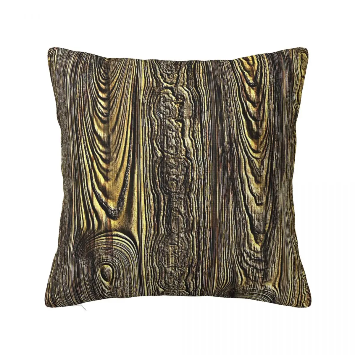 Printed Golden Wood Growth Ring Texture Pillowcase Polyester Cushion Cover Decorative Pillow Case Cover Home Square 45X45cm