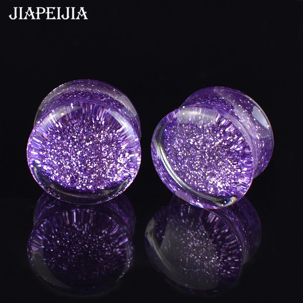 2Pcs 6-50mm Pure Color Shining Ear Gauges Tunnels and Plugs Ear Stretcher Expander Ear Piercing Jewelry