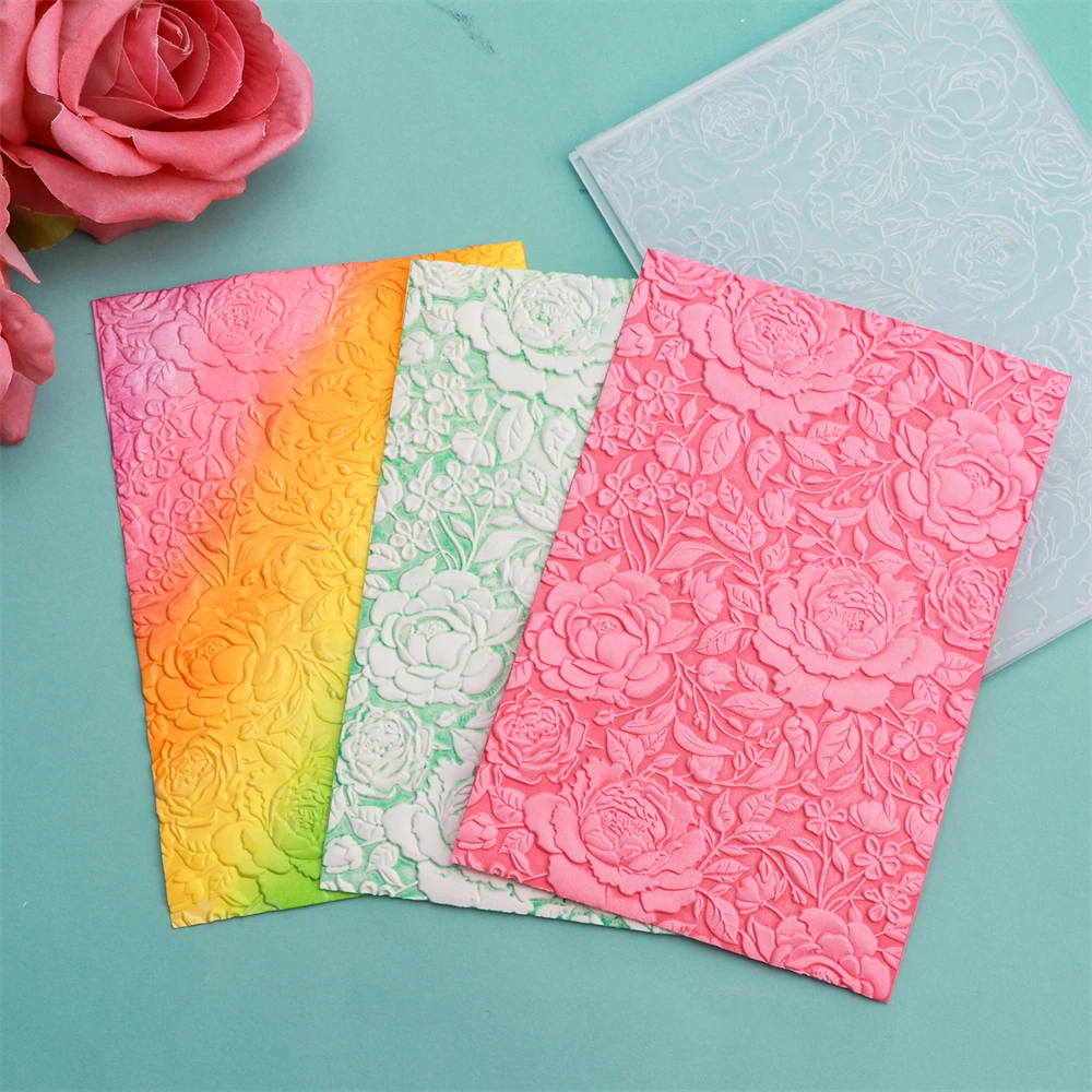 Born to Sparkle 3D Embossing Folder Floral Expressions for Scrapbooking,Card Making Craft Projects White Templates with Texture