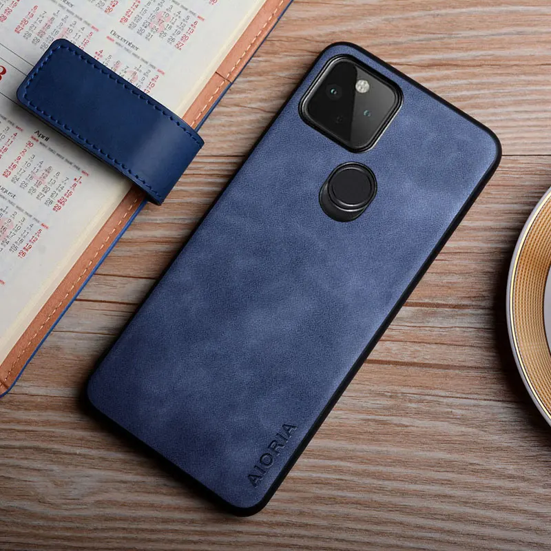 Case For Google Pixel 5A 4A 5G 5 4 XL coque simple solid color silky feel fingerprint proof durable leather cover funda