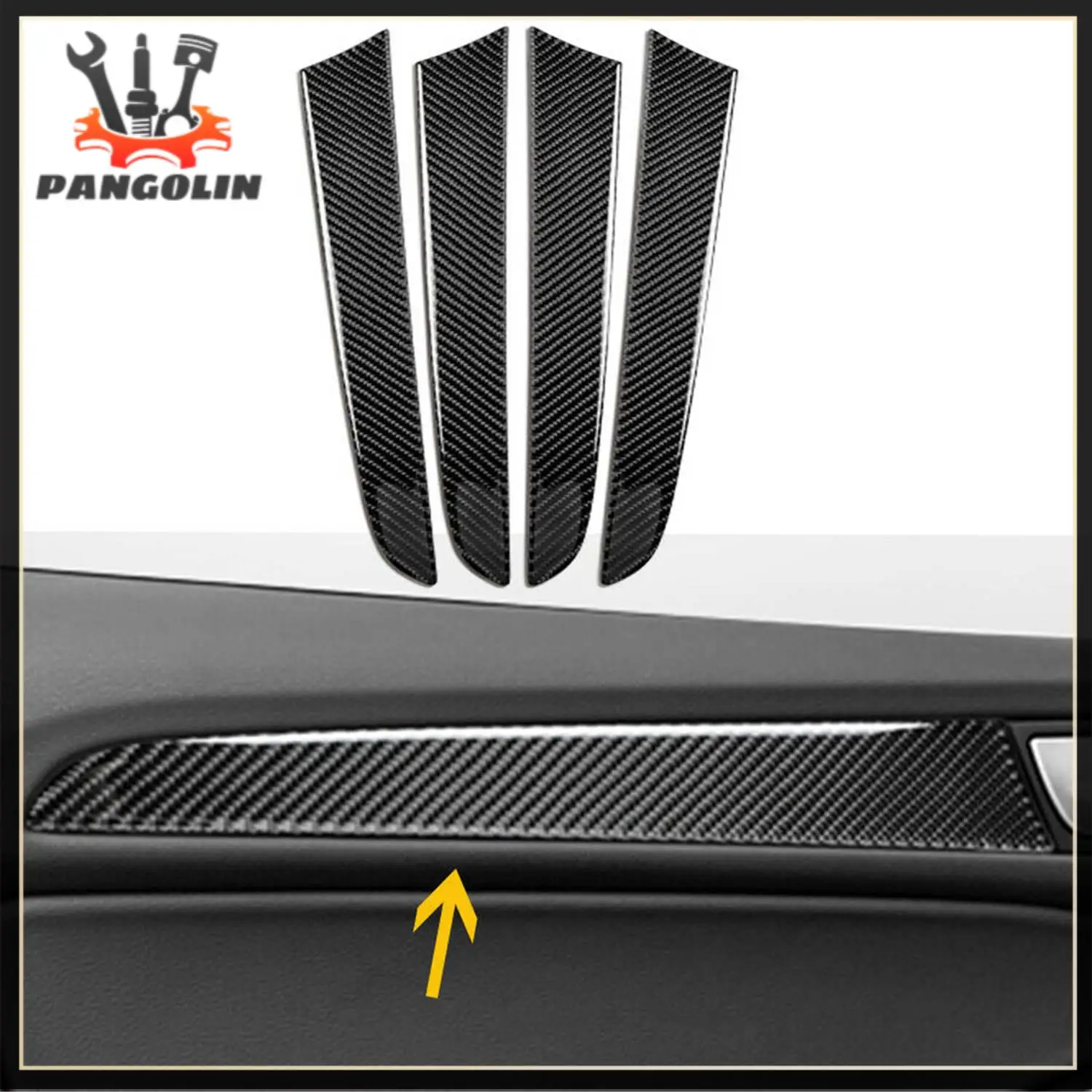 

4 шт., накладка на внутреннюю дверную панель из углеродного волокна для Audi Q5 2010-2018 SQ5 2014-2017, аксессуары для дверной панели автомобиля