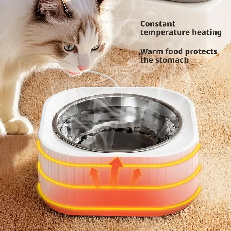 

Pet Heating Bowl For Water/Food Cat Bowl Heating Noiseles Keep Warming Cat Constant-temperature Water Dispenser Pet Supplies