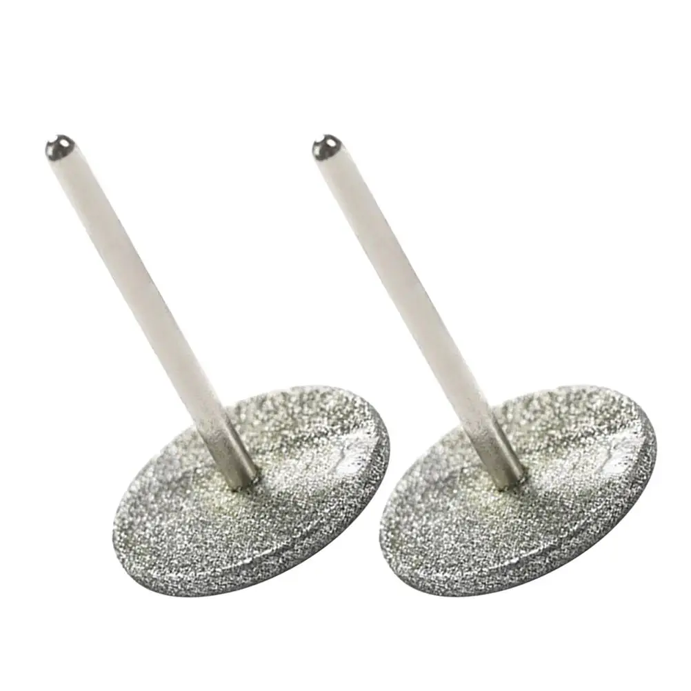 

2 Pcs Nail Polisher Flat Drill Bit for Nails Cuticle Remover Grinding Head Electric Gel Replacement Silver Metal Bits
