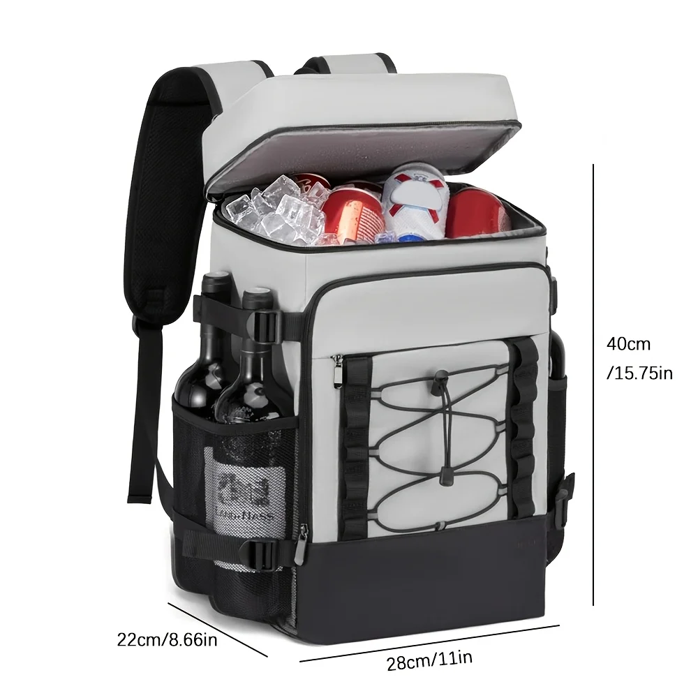 Outdoor camping cool backpack, insulated lunch bag, large capacity beach picnic bag, PEVA cooler backpack, non-food contact bag.