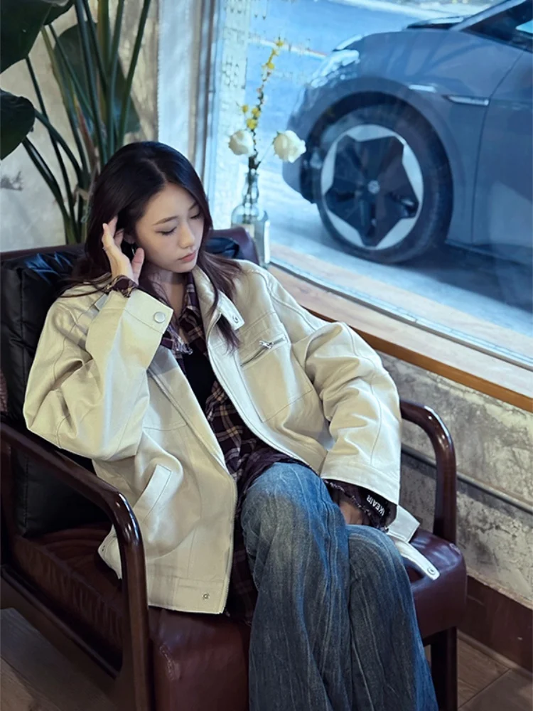 

Men's Faionable ort Jaet Warmth Spring Autumn Casual Workwear Classic Cotton Zipper ket Detailing Youth Trendy Outer...