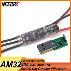 AM32 2-4S 40A ESC 32-bit Electronic Speed Controller Signal Cable Support PWM/DSHOT/Sine for RC Car Crawler Dron Brushless Motor