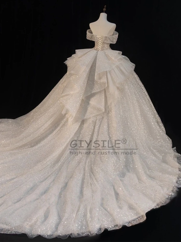 GIYSILE Customized Off Shoulder Bride's Main Wedding Dresses French High-end Princess Dress Ball Gowns Vestidos De Novia Boda