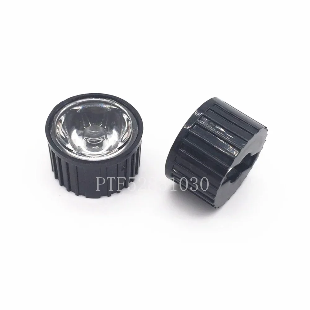 

10pcs 5/8/15/25/30/45/60/90/120 degrees LED Lens With Black Holder For 1W 3W 5W High Power LED Lamp Light