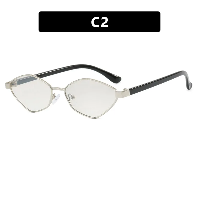 اطارات صغيرة نظارات شمسية غير منتظمة الشكل بالماس ظلال جديدة للعين القط المضلع