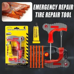 Car Tire Repair Tool Kit Rubber Tubeless Tyre Puncture Repair Kit Studding Tool Glue for Bike Motorcycle Tires Repair Set