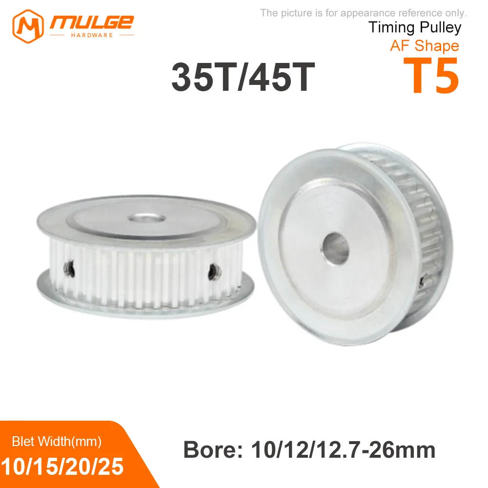 

T5 Timing Pulley 35T 45Teeth Synchronous wheel hole 10-26mm Width 10/15/20/25mm Teeth Pitch 5mm Match With T5 Timing Belt