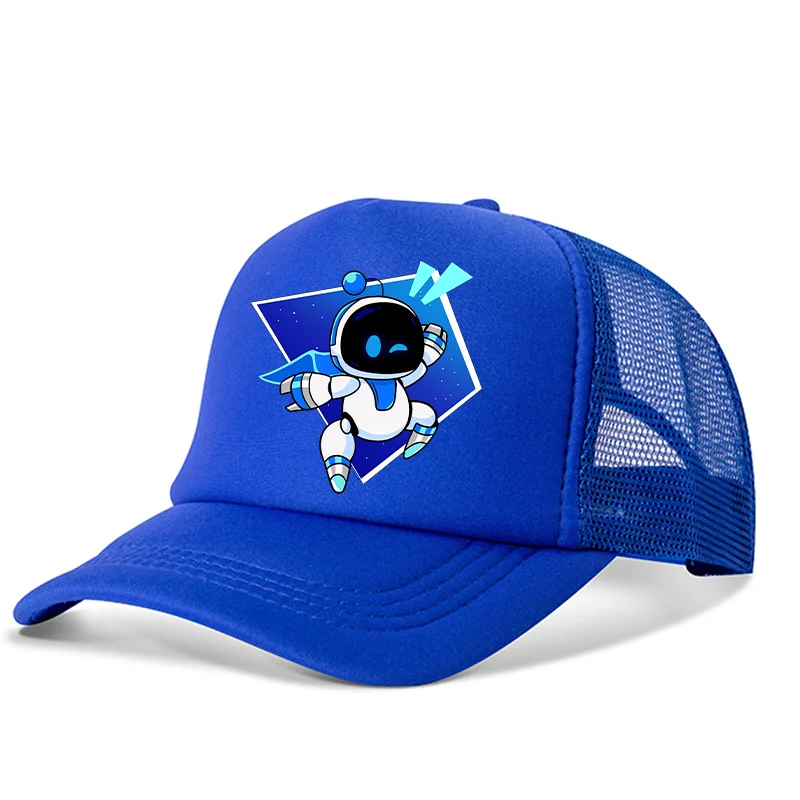 Astro Bot Kids Vintage Mesh Baseball Cap Adult Sun Hat Adjustable Breathable Sun Caps Summer Parents-child Hats Birthday Gifts