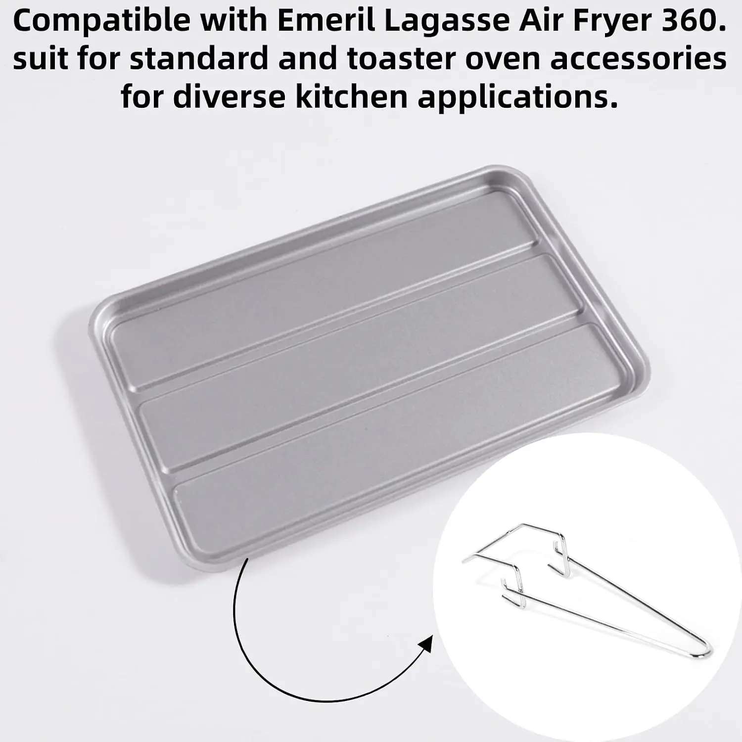 Ruimou 1pcs Grill Plate Handle Convection Toaster Oven Tray Extractor Grills Clip Compatible with Emeril Lagasse Air Fryer 360