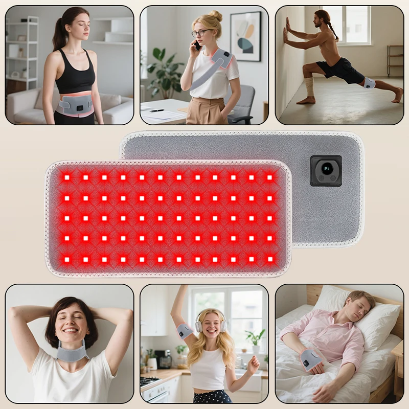 Rode & Infrarood Therapie Riem Lichaam Verwarming Pad LED Schoonheid Apparaten voor Gezicht en Lichaam Schoudergewricht Spier Relief Relax 660 & 850nm