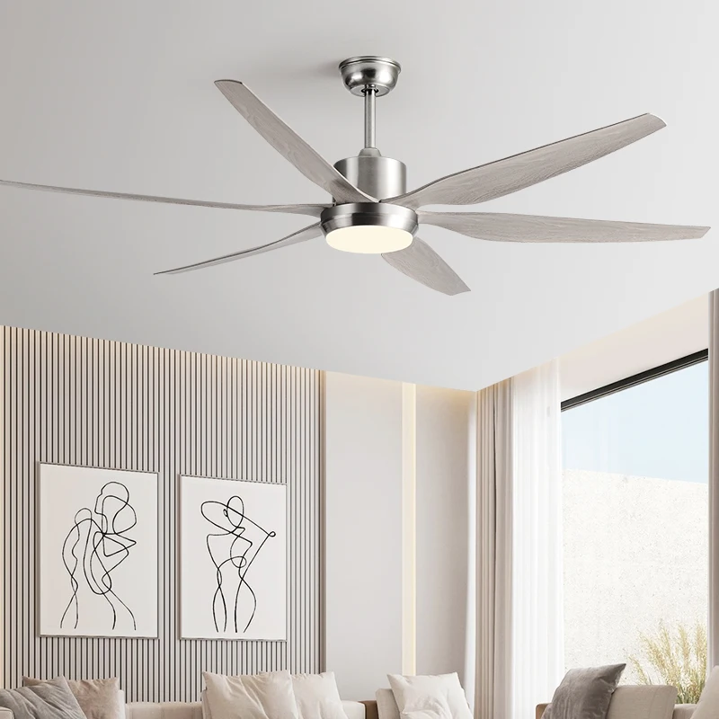 Luxury large ceiling fan with LED lights 54/66 inch silent fan lobby bedroom conference room hotel with remote control 6-speed