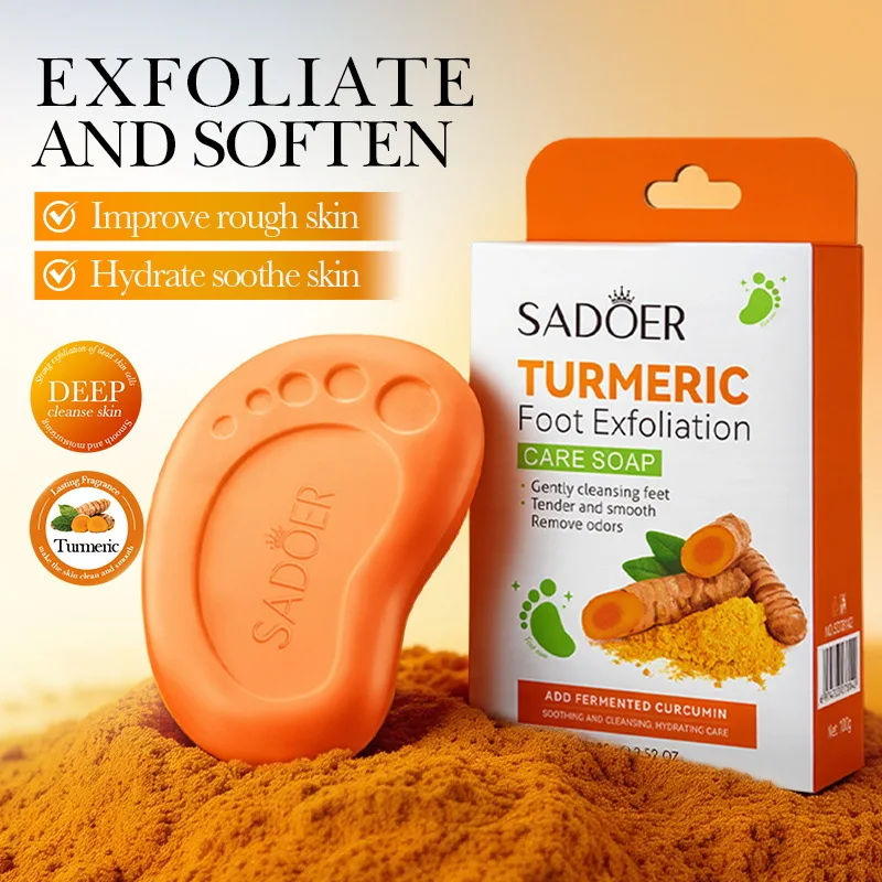 

Мыло для ног с куркумой, глубоко отшелушивающее, очищает, осветляет, разглаживает, увлажняет кожу, нежное и деликатное, с освежающим ароматом.