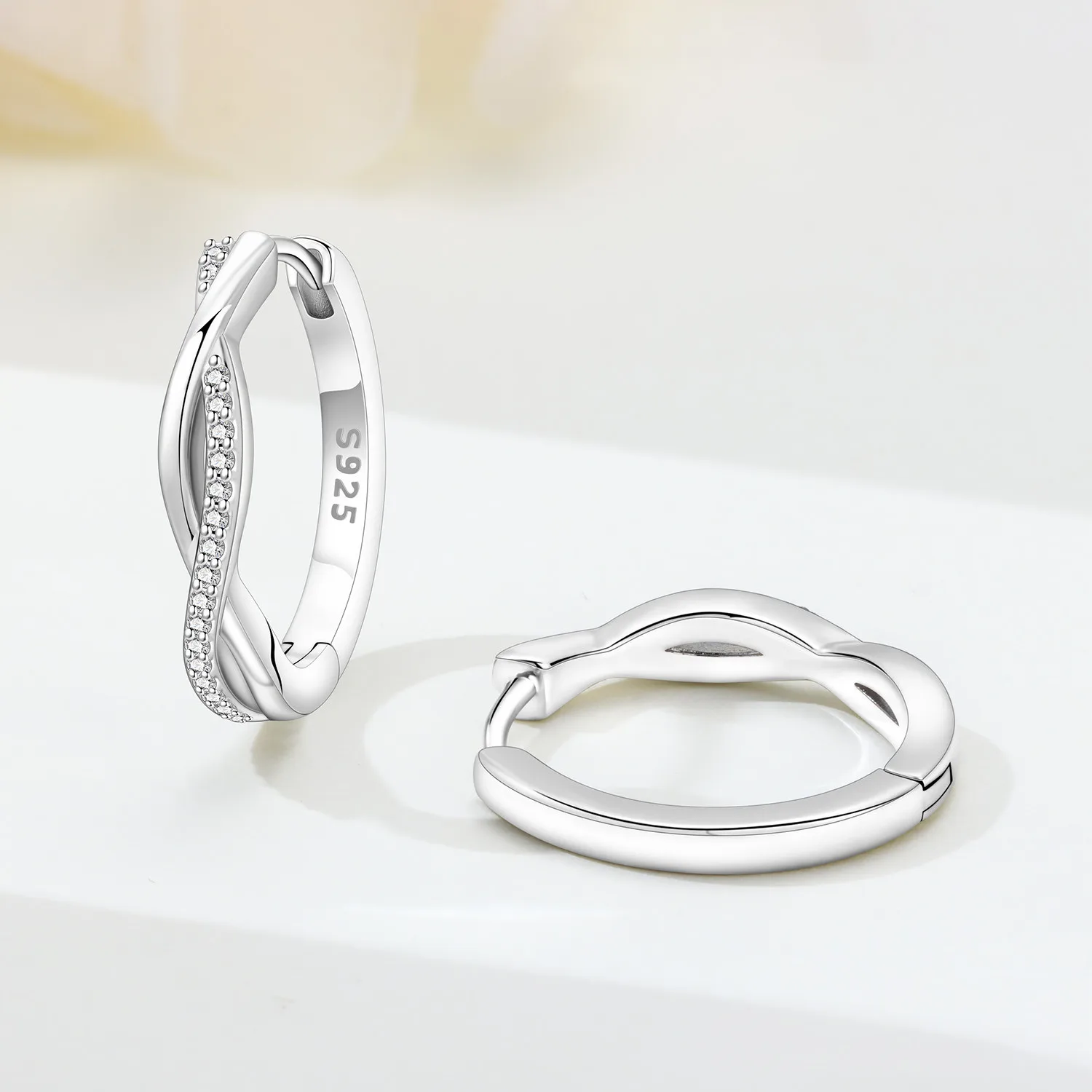 CYCUFF S925 Sterling Silver Woven Twisted Earrings Hoop Earrings Women Jewelry Original Trendy Anniversary Gifts