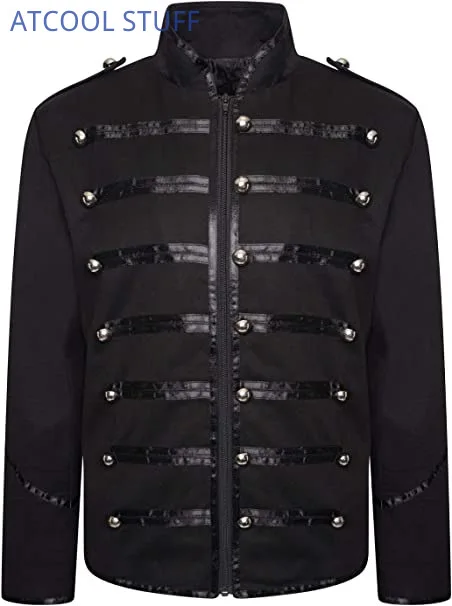 Men\'s Steampunk Rockstar Jacket Vintage Darkness Knight Cosplay Outfit Medieval Gothic Noble Coat Night Club Performance