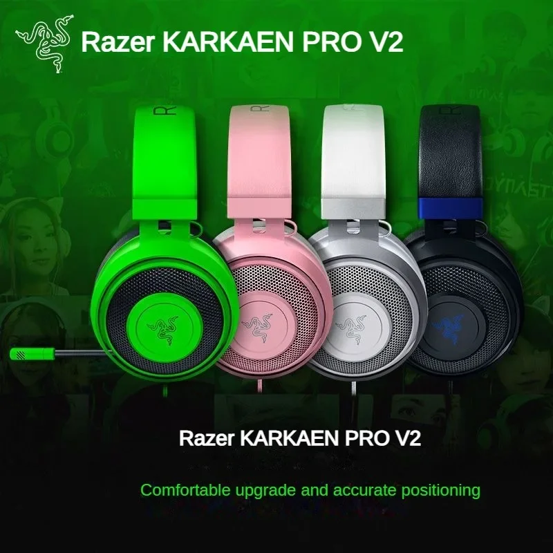 Razer KRAKEN PRO V2 Гарнитура Компьютерные игровые музыкальные проводные наушники с микрофоном для ПК MAC PS4 Switch Наушники для киберспорта