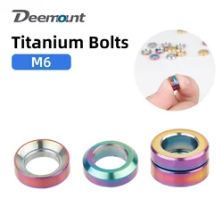 Deemount M6 Ti Washers Concave Convex CNC Titanium Spacers MTB Bicycle XT XTR Hydraulic Brake Caliper Height Riseup Gasket