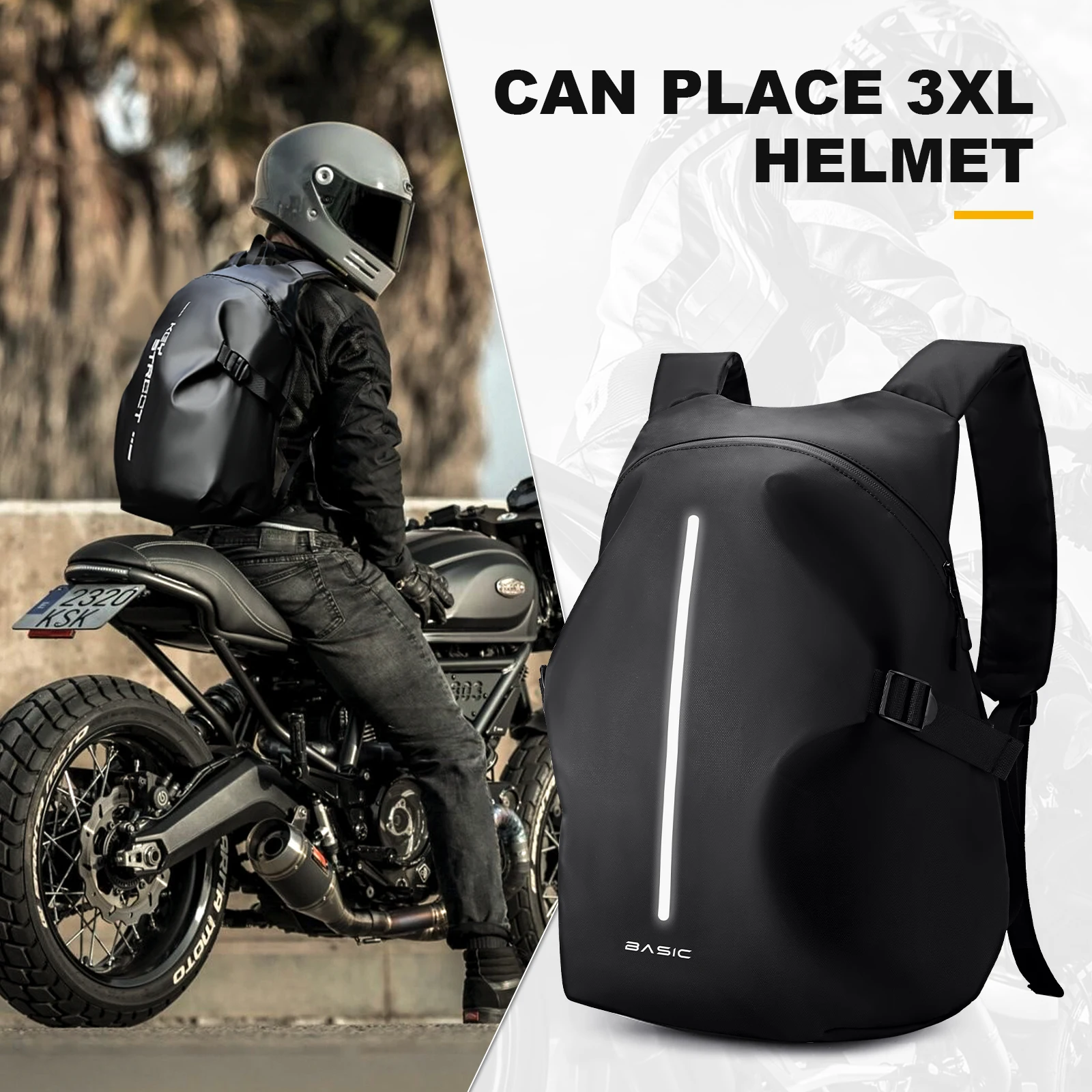 

Men's Motorcycle Helmets Backpack Wterproof Motorcycle Backpack for Men, Large Capacity Travel Backpack, Cycling Shoulder Bag