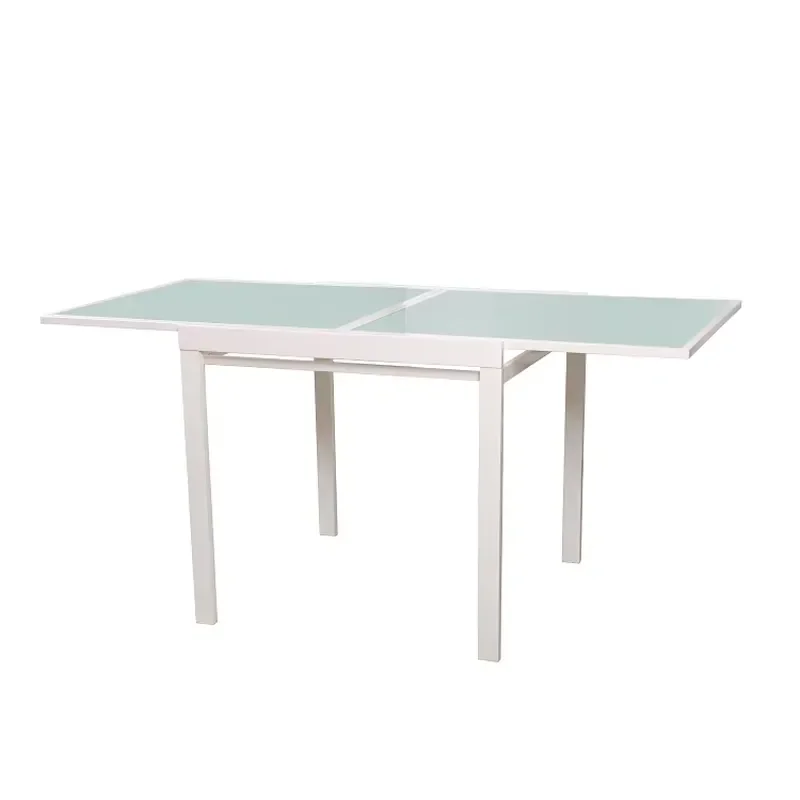 Folding Extendable Dining Table Extension with Glass Top Mechanism