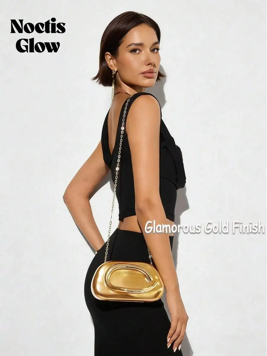 

Elegant Acrylic Clutch Bag With Metal Handle For Evening Party Wedding Prom