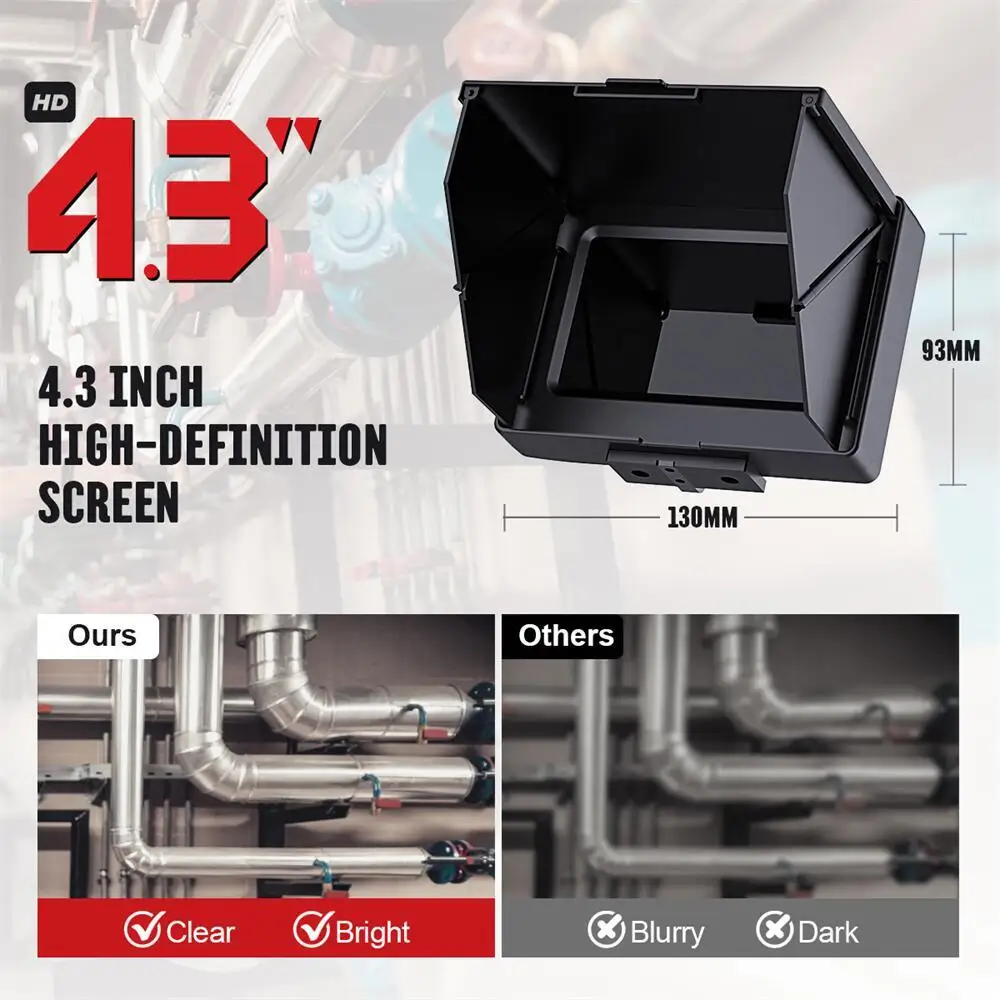 30M Sewer  Pipe Inspection Camera, 16GB TF Card DVR IP68 Drain Sewer Pipeline Industrial Endoscope with 4.3 Monitor