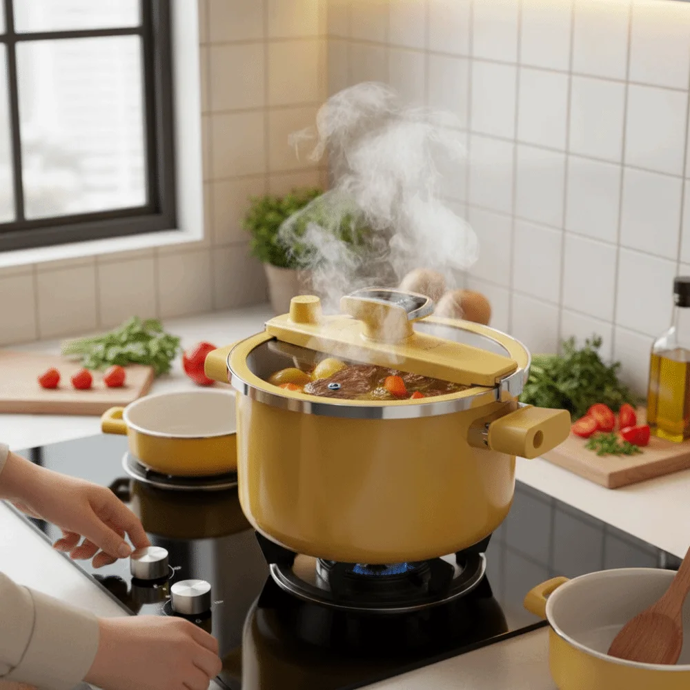 Enamel Coating Enamel Soup Pot 5.5 Liters Stainless Steel Large Capacity Stockpot Universal Design Non-Stick